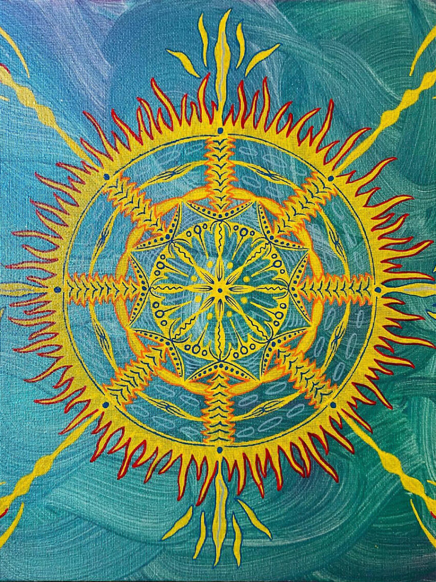 Lietuviška Saulė Mandala Painting