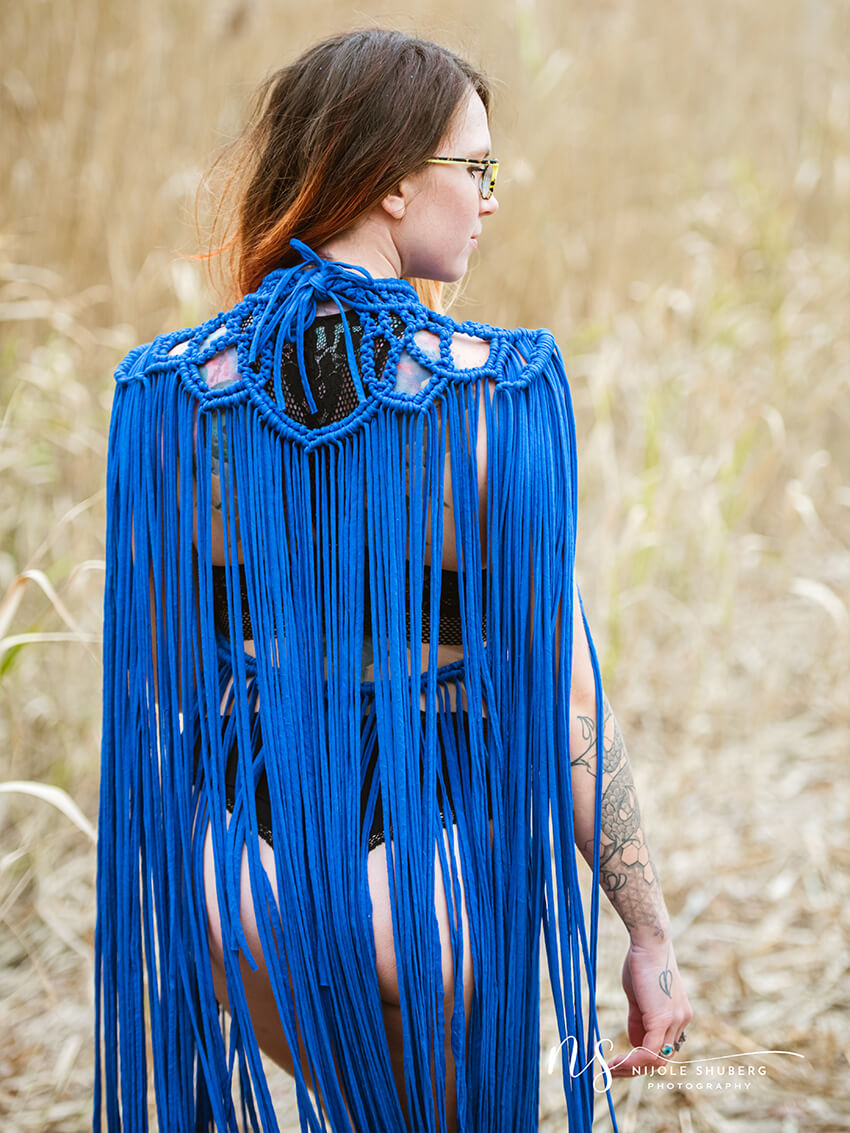 Sexy Blue Macrame Rope Dress