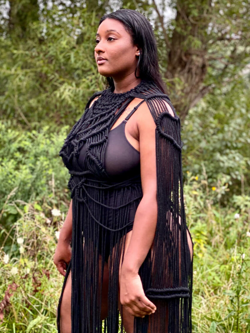 Macrame Black Festival Dress