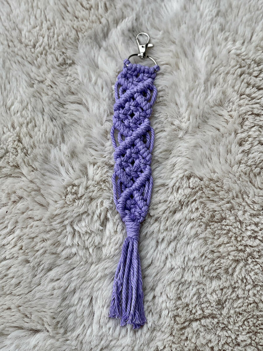 Diamond Purple Macrame Keychain