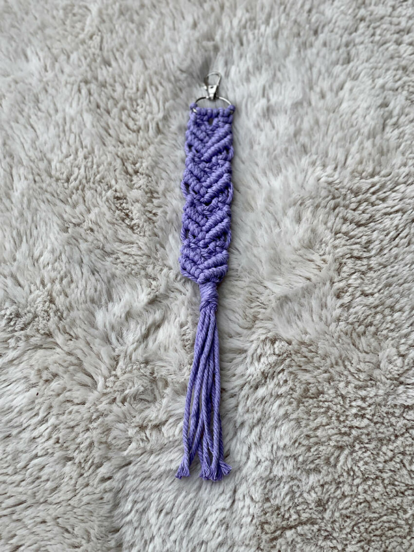 Purple Macramé Keychain
